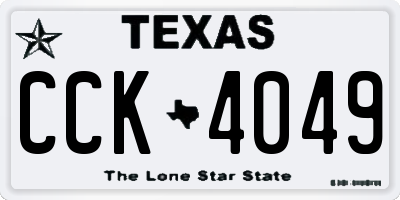 TX license plate CCK4049