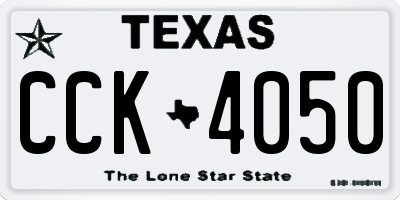 TX license plate CCK4050
