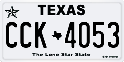 TX license plate CCK4053