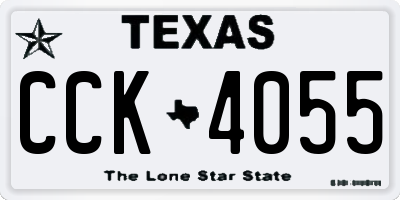 TX license plate CCK4055