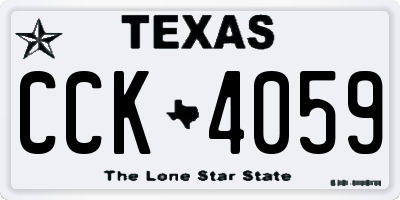 TX license plate CCK4059
