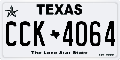 TX license plate CCK4064