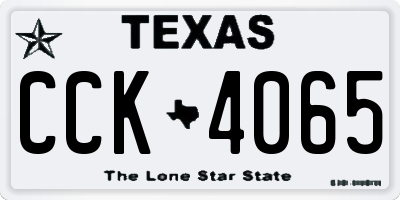 TX license plate CCK4065