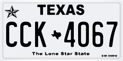 TX license plate CCK4067