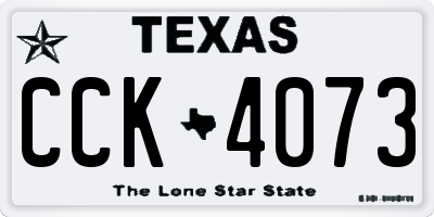 TX license plate CCK4073