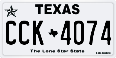 TX license plate CCK4074