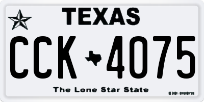 TX license plate CCK4075