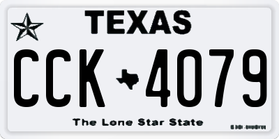 TX license plate CCK4079