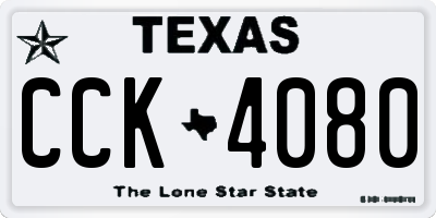 TX license plate CCK4080