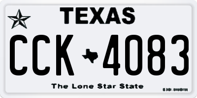 TX license plate CCK4083