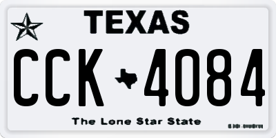 TX license plate CCK4084