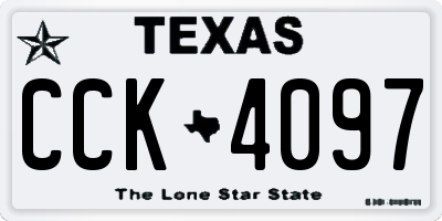 TX license plate CCK4097