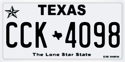 TX license plate CCK4098