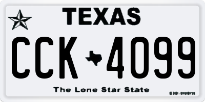 TX license plate CCK4099