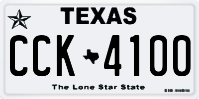 TX license plate CCK4100