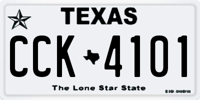 TX license plate CCK4101