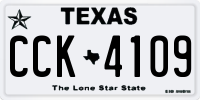 TX license plate CCK4109