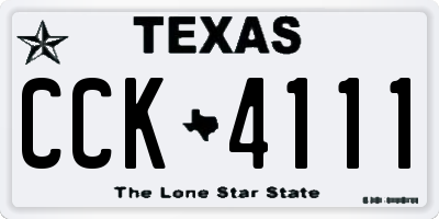 TX license plate CCK4111
