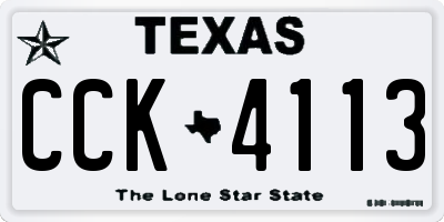 TX license plate CCK4113