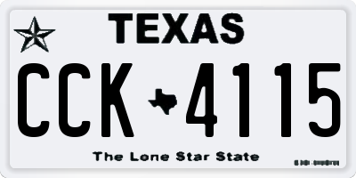 TX license plate CCK4115