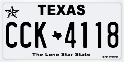 TX license plate CCK4118