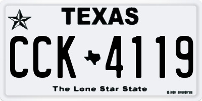 TX license plate CCK4119