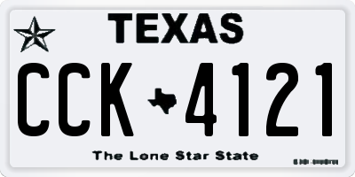 TX license plate CCK4121