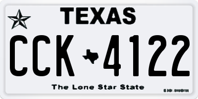 TX license plate CCK4122