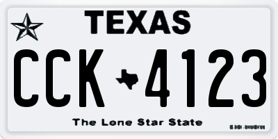 TX license plate CCK4123
