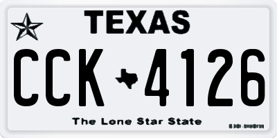 TX license plate CCK4126