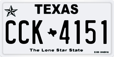 TX license plate CCK4151