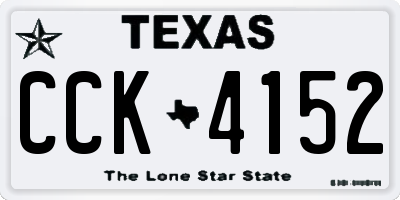 TX license plate CCK4152