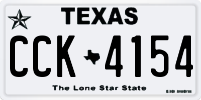 TX license plate CCK4154