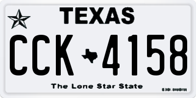 TX license plate CCK4158