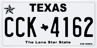 TX license plate CCK4162