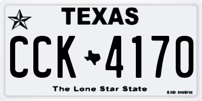 TX license plate CCK4170