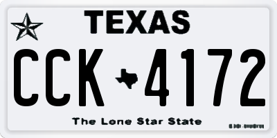 TX license plate CCK4172