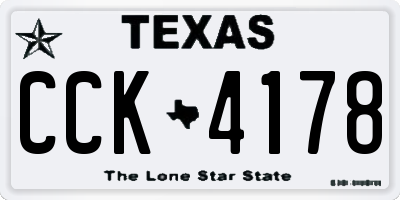 TX license plate CCK4178