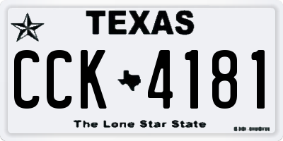 TX license plate CCK4181