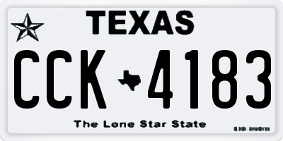 TX license plate CCK4183