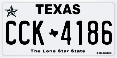 TX license plate CCK4186