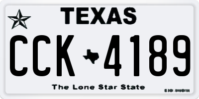 TX license plate CCK4189