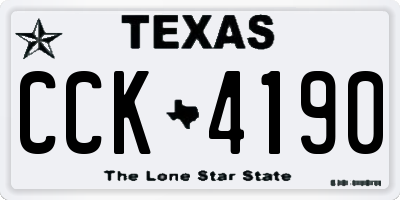 TX license plate CCK4190