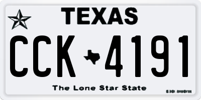 TX license plate CCK4191