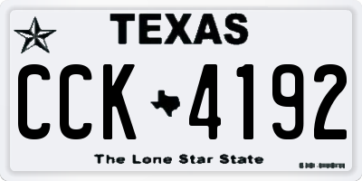 TX license plate CCK4192
