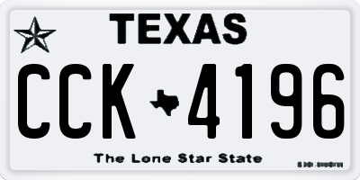TX license plate CCK4196