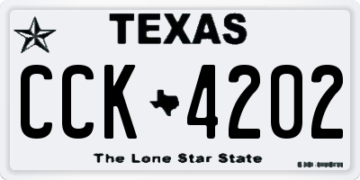 TX license plate CCK4202