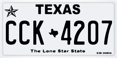 TX license plate CCK4207