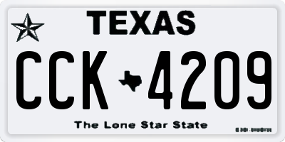TX license plate CCK4209