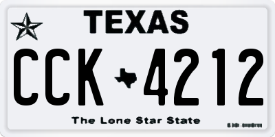 TX license plate CCK4212